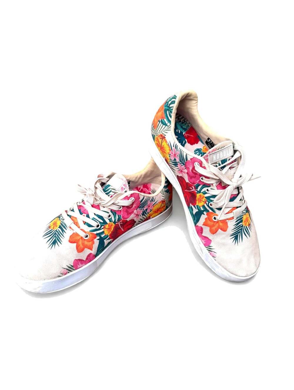 NOBULL Floral Canvas Trainers Sneakers Tropical Hibiscus Women’s 11 Men’s 9.5